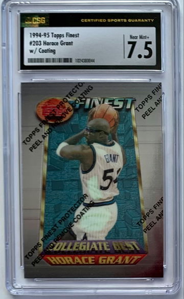 1994-95 Topps Finest Basketball #203 Horace Grant with Coating  Graded CSG 7.5 NM+