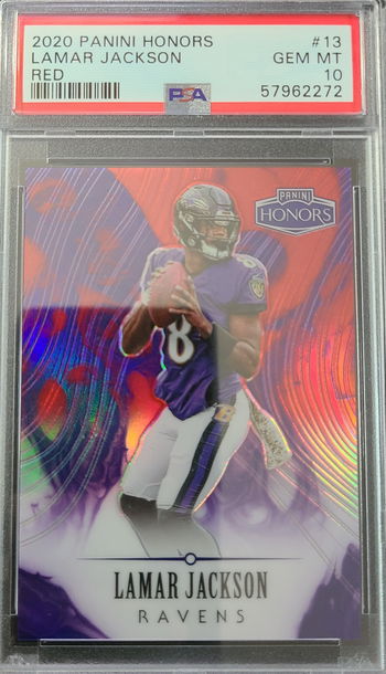 2020 Panini Honors Lamar Jackson Red /10 PSA 10