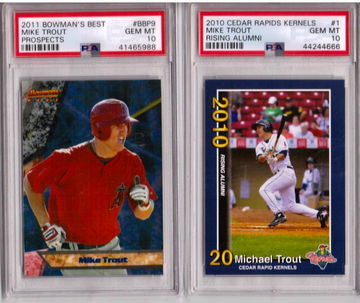 2011 Bowman’s Best PSA 10 Mike Trout and 2010 Minor League Mike Trout PSA 10