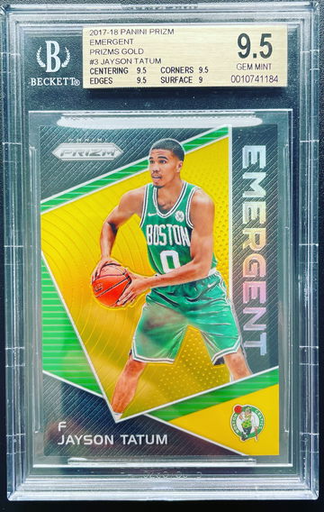 2017 Prizm Jayson Tatum Emergent Gold /10 BGS 9.5 