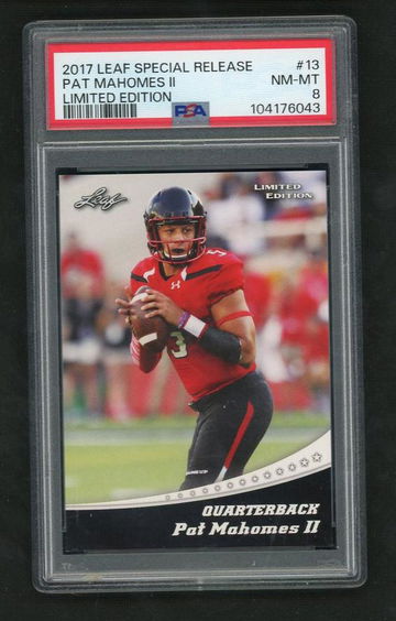 2017 Leaf Special Release Limited Edition Patrick Mahomes II #13 PSA 8