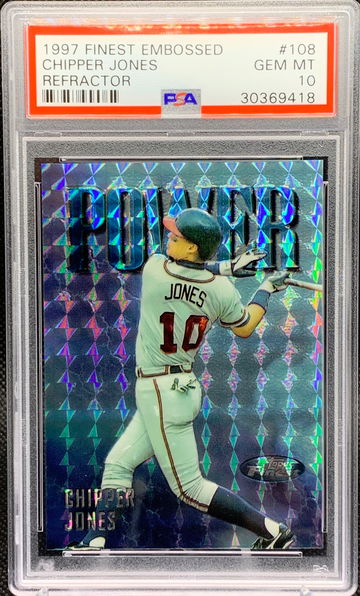 1997 Finest SILVER EMBOSSED REFRACTOR Chipper Jones PSA 10 GEM MINT!l