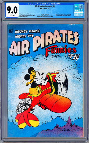 AIR PIRATES FUNNIES #1 CGC 9.0 RARE MICKEY MOUSE *BANNED BY DISNEY LAWSUIT* 1971