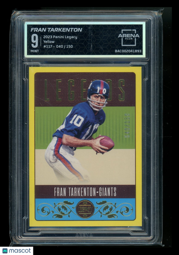 2023 Panini Legacy Yellow Fran Tarkenton #117 /150 Arena Club 9