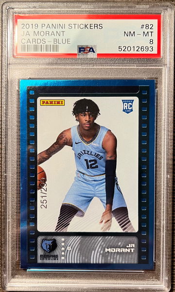 2019 Panini Stickers Ja Morant Blue /299 PSA 8