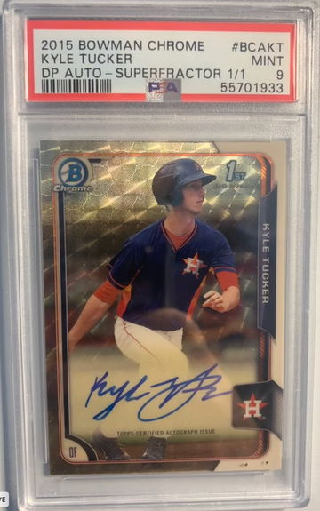 2015 Bowman Chrome Kyle Tucker Superfractor Auto 1/1 PSA 9