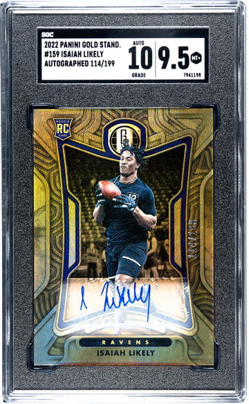 2022 Panini Gold Standard Isaiah Likely #159 RC Auto /199 SGC 9.5 Auto 10