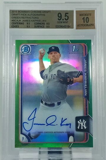 2015 Bowman Chrome James Kaprielian Auto Green Refractor