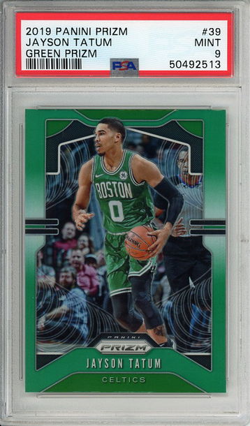 Jayson Tatum 2019-20 Panini Prizm #39 Green Prizm PSA 9 Mint! 2513