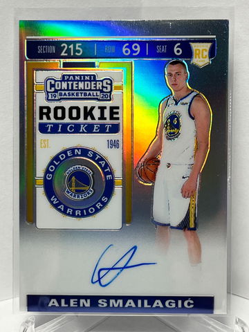 2019-20 Panini Contenders Silver Prizm Alen Smailagic RC Auto 
