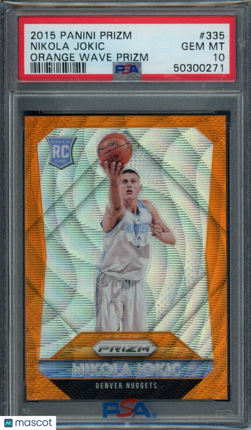 2015-16 Panini Prizm Nikola Jokic Orange Wave PSA 10 #335 Rookie RC