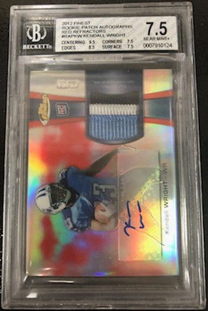 2012 Topps Finest Kendall Wright Red Refractor Rookie Patch Auto BGS 7.5 