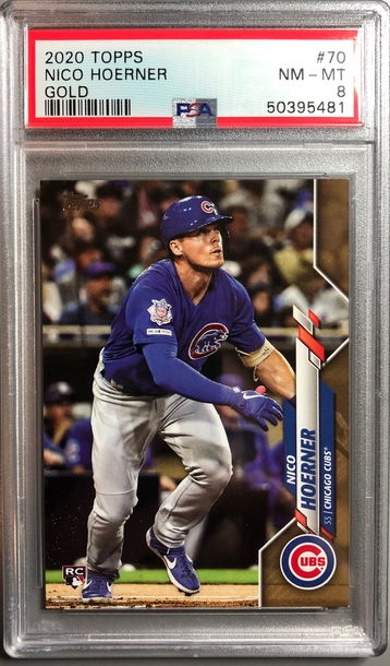 Nico Hoerner 2020 Topps Series 1 Gold /2020 PSA 8