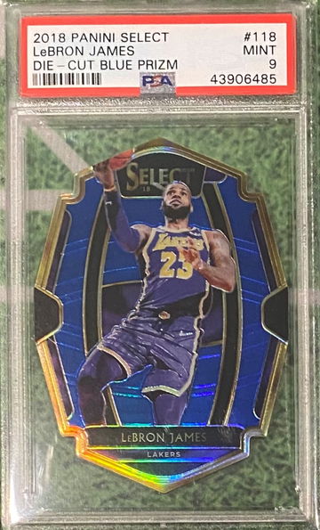 Lebron James 2019 Select Premier Blue Die Cut /149 PSA 9