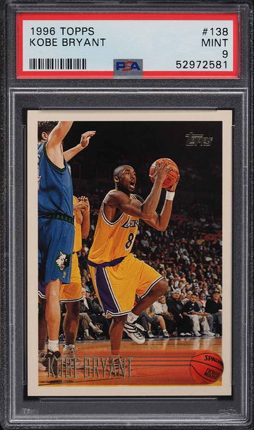 1996 TOPPS BASKETBALL KOBE BRYANT ROOKIE RC #138 PSA 9 MINT