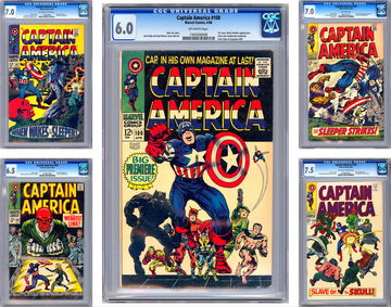 CAPTAIN AMERICA #100-104 CGC 6.0-7.0-7.0-6.5-7.5 1ST SILVER AGE CAP TITLES 1968
