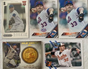 Matt Harvey 20 card lot Inc 2010 1st Bowman Gold 