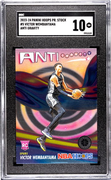 2023-24 Panini Hoops Premium Stock #5 Victor Wembanyama Anti Gravity SGC 10