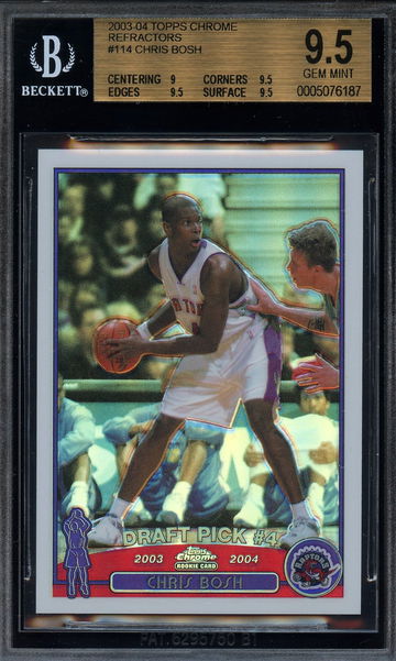 2003 Topps Chrome Refractor #114 Chris Bosh BGS 9.5 Gem Mint Rookie
