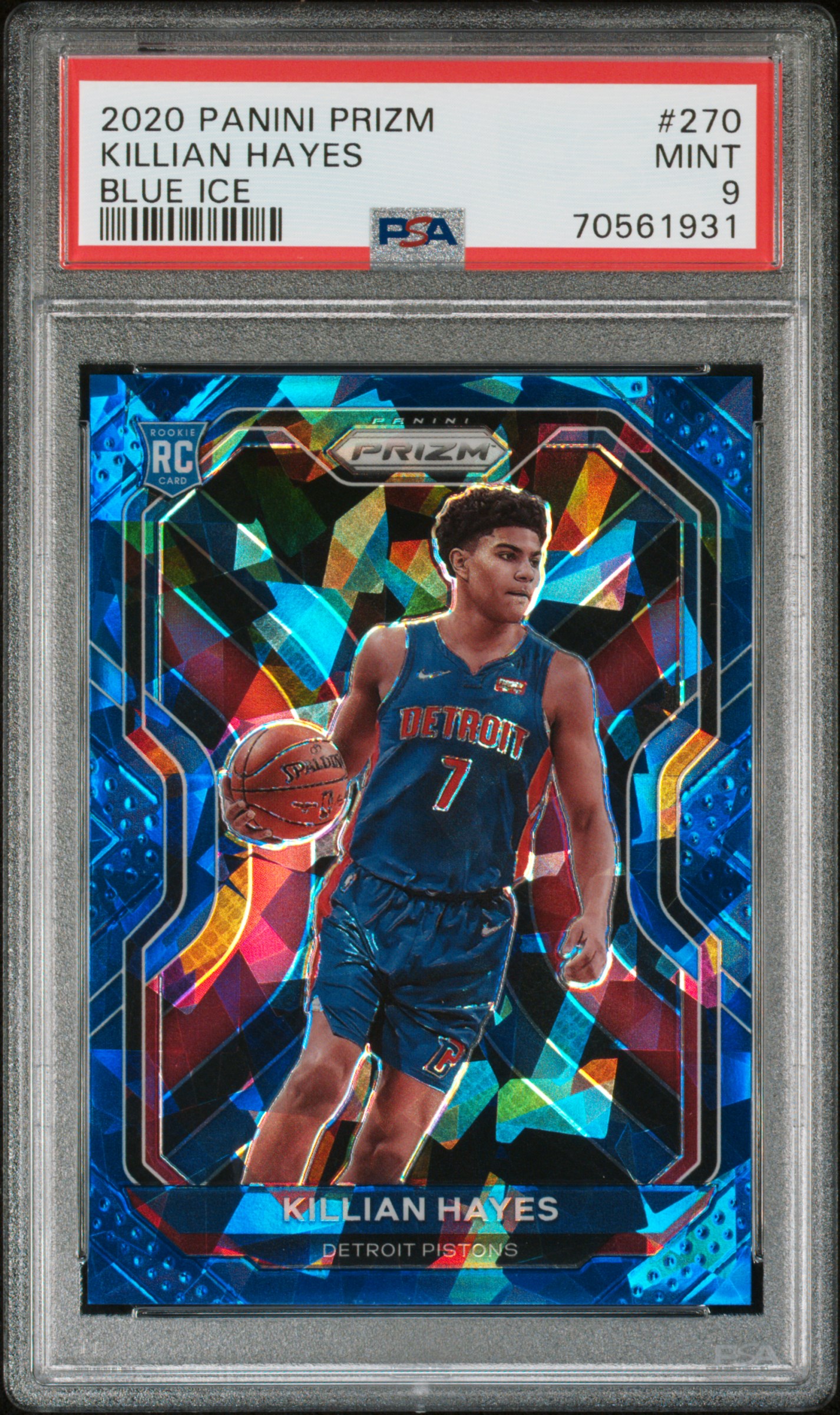 Killian Hayes 2020 Panini Prizm #270 Blue Ice PSA 9