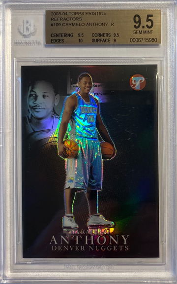 2003-04 Topps Pristine Carmelo Anthony Black Refractor Rc #’d /149 BGS 9.5 Gem Mint 