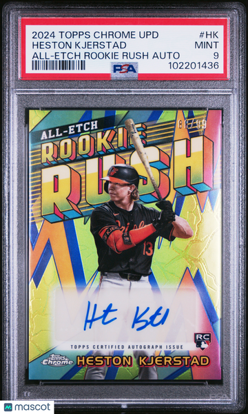 2024 Topps Chrome Update Chrome All-Etch Rookie Rush Autographs Heston Kjerstad #HK PSA 9