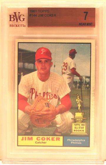 1961 Topps #144 Jim Coker BVG 7 Near Mint