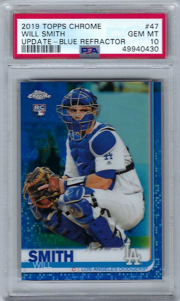 2019 Topps Chrome Update Blue Refractor Will Smith RC #47 *PSA 10* Los Angeles Dodgers /150