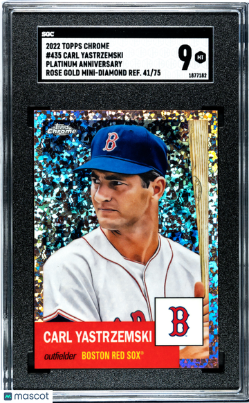 2022 Topps Chrome Platinum Anniversary Carl Yastrzemski #435 Rose Gold Mini Dmnd. Refractor SGC 9