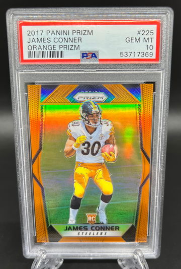 2017 Panini Prizm James Conner Orange Prizm /275 PSA 10