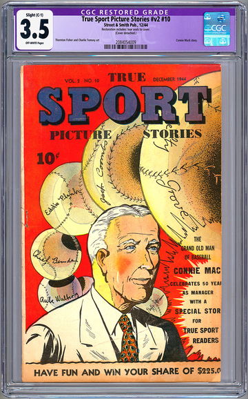TRUE SPORT PICTURE STORIES v.2 #10 CGC 3.5 *BROOKLYN DODGERS’ CONNIE MACK* 1944