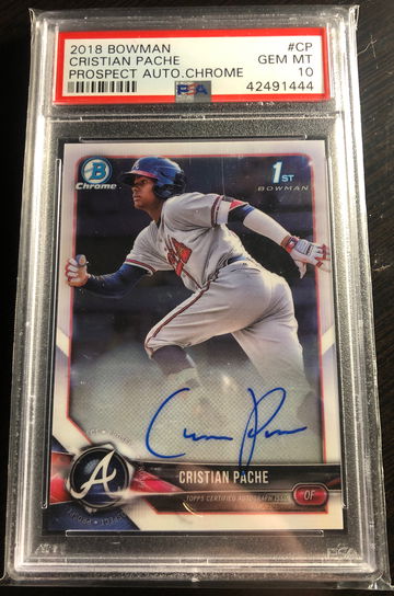 Cristian pache 2018 1st bowman chrome Auto PSA 10