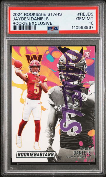 2024 Rookies & Stars #RE-JDS Jayden Daniels Rookie Exclusive PSA 10