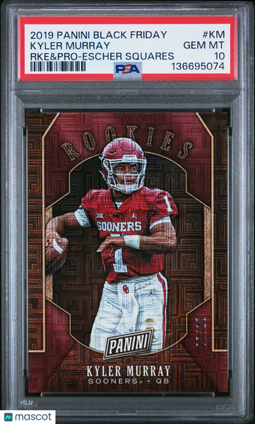 2019 Panini Black Friday Rookies & Prospects Kyler Murray #KM RKE&Pro Escher Squares PSA 10