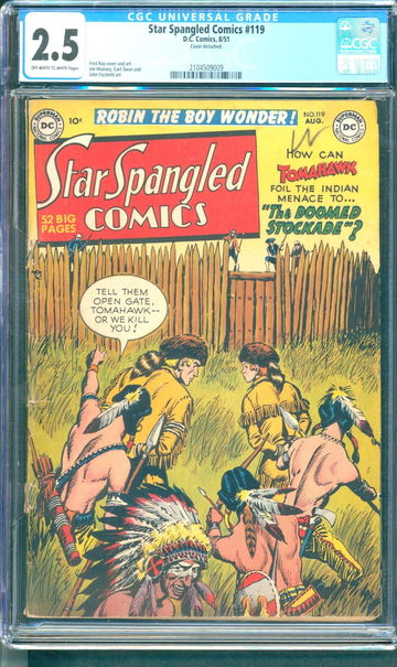 Star-Spangled Comics #119 (1951) CGC 2.5 -- O/w to white pages; GA Robin story