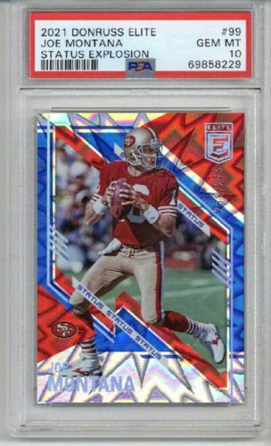 2021 DONRUSS ELITE STATUS EXPLOSION JOE MONTANA 49ERS LE 269/275 PSA 10