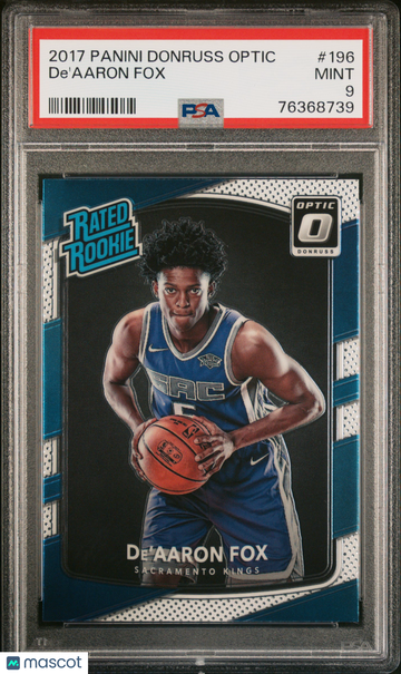 2017 Panini Donruss Optic De'aaron Fox #196 PSA 9