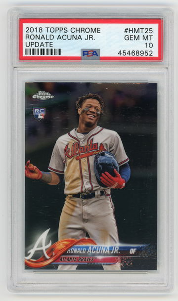 2018 Topps Chrome Update Ronald Acuna Jr #HMT25 PSA 10