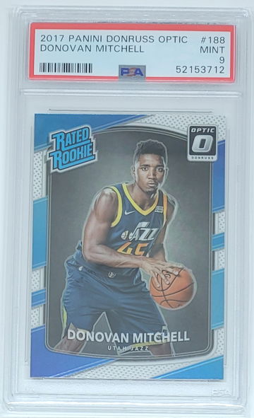 2017 Optic Donovan Mitchell SP RC #188 PSA 9 MINT