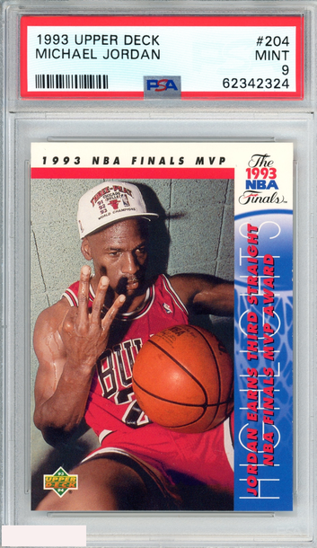 1993 UPPER DECK MICHAEL JORDAN #204 CHICAGO BULLS HOF PSA 9 MINT
