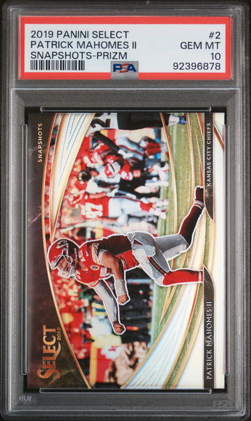 2019 PANINI PATRICK MAHOMES II SELECT SNAPSHOTS SNAPSHOTS-PRIZM #2 PSA 10 FT.A1.18