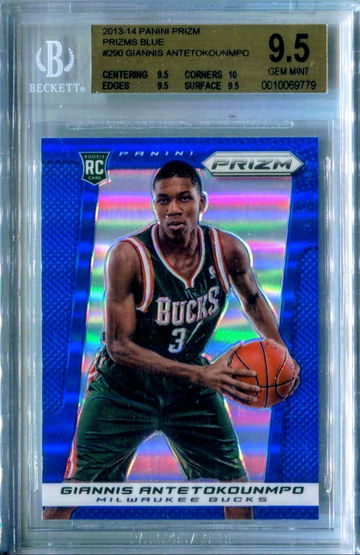 2013 Panini Prizm Blue Prizm #290 Giannis Antetokounmpo RC BGS 9.5 GEM MINT TG+