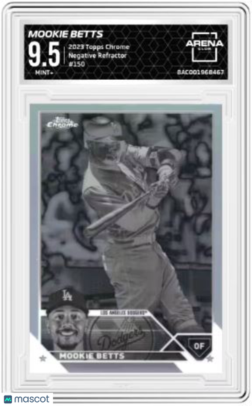 2023 Topps Chrome Mookie Betts #150 Negative Refractor Arena Club 9.5