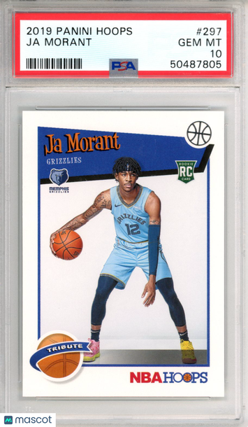 2019 Panini Hoops Ja Morant #297 Rookie PSA 10