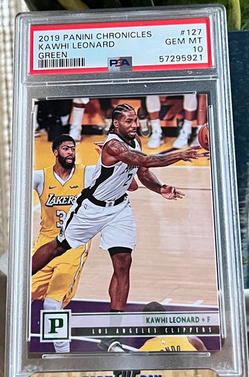 Kawhi Leonard GREEN FOIL 2019 Panini Chronicles #127 LA Clippers PSA 10 Gem Mint.   Low pop! 