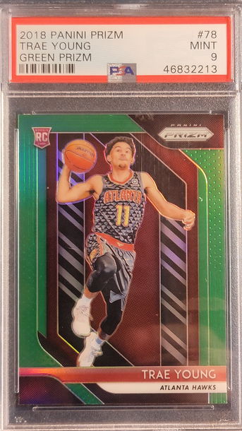 2018 Panini Prizm Green Prizm Trae Young Psa 9