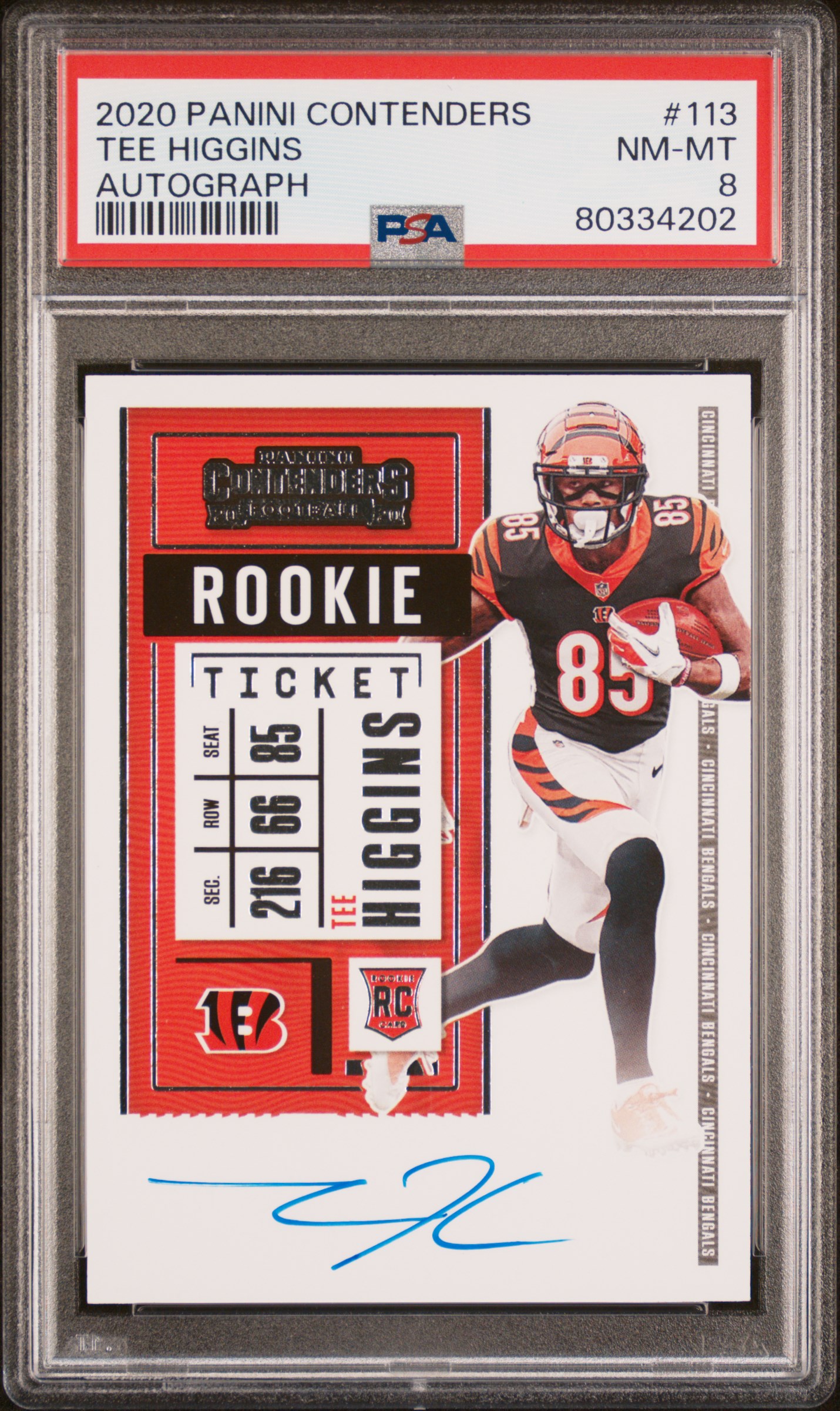 Tee Higgins 2020 Panini Contenders  #113 Autograph PSA 9 Rookie