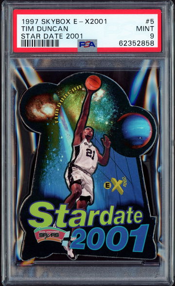 1997 Skybox E-X2001 Tim Duncan Star Date 2001 RC #5 PSA 9 Mint Rookie HOF Pop 18
