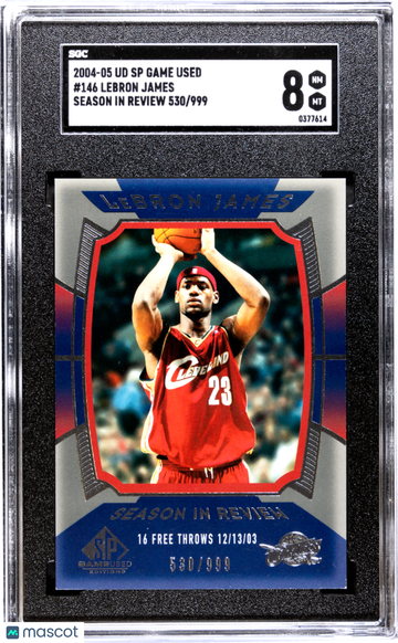2004 Upper Deck SP Game Used LeBron James #146 Season In Review SGC 8