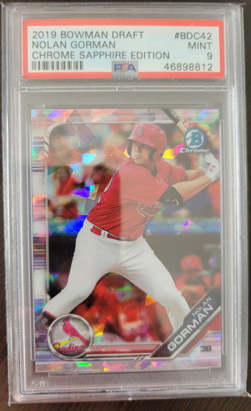 2019 Bowman Draft Sapphire Nolan Gorman PSA